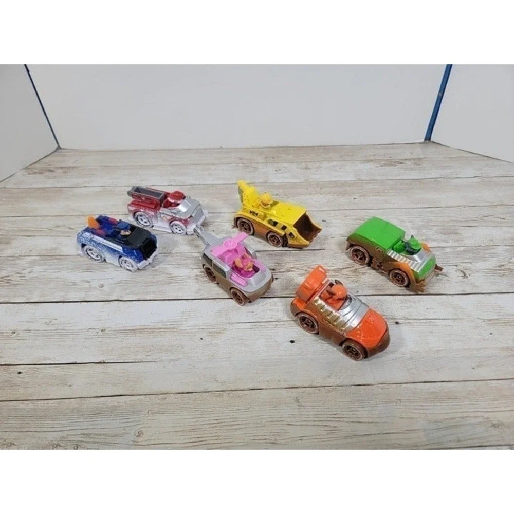Lot of 6 Paw Patrol True Metal Die Cast Cars Rubble Sky‎ Marshall Zuma Rocky